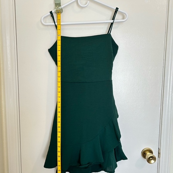 Lovely Day Emerald Green Spaghetti-Strap Ruffle Midi Dress - Picture 5 of 7